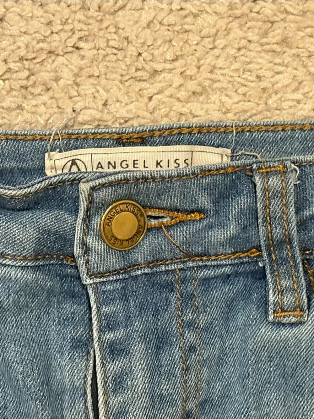 Angel Kiss Girls High Rise Jeans Decorative Side Openings Size 9 - Picture 3 of 4